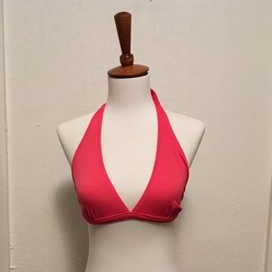 J Crew Bikini Top Halter Coral Pink Medium